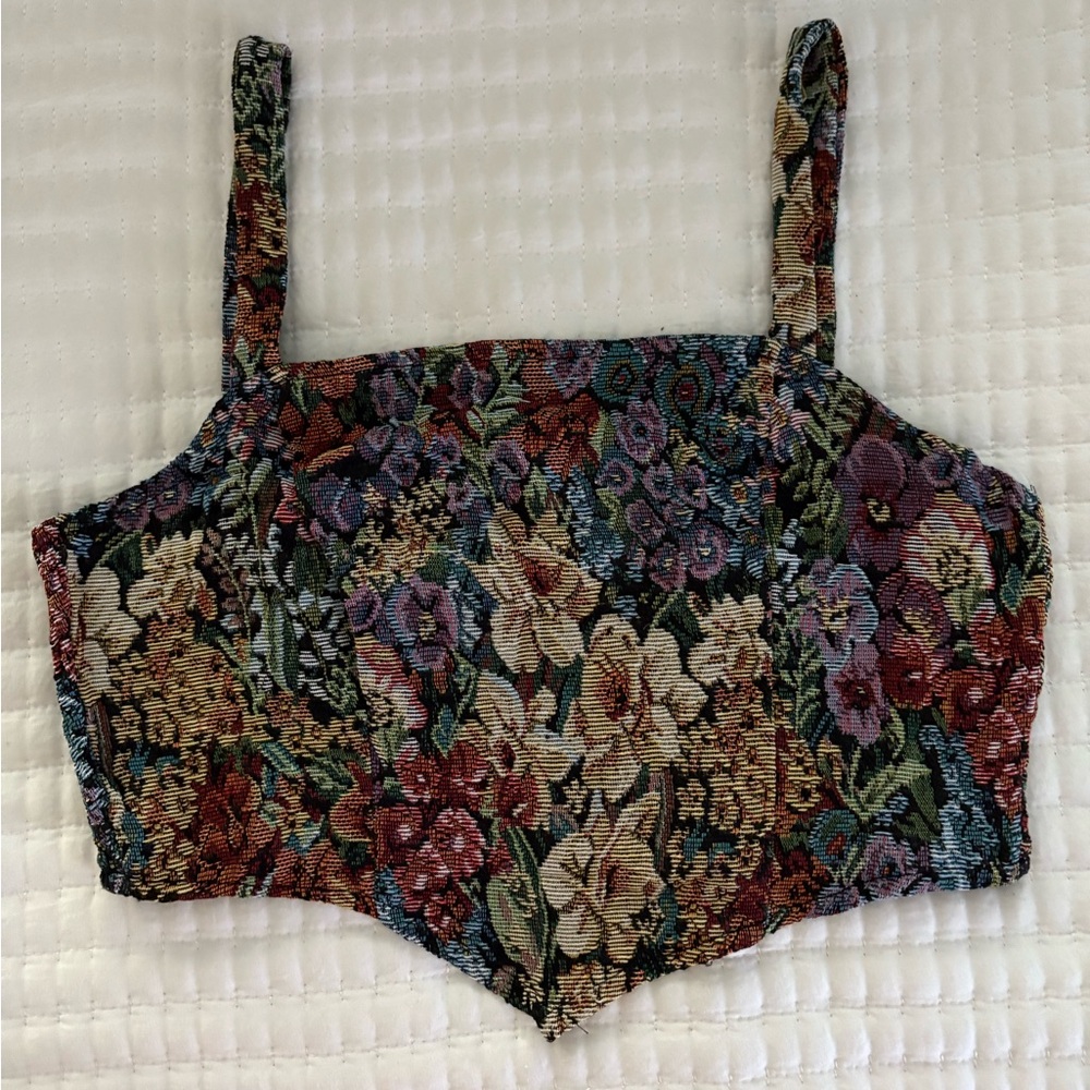 SHEIN Floral Bustier Tank Top